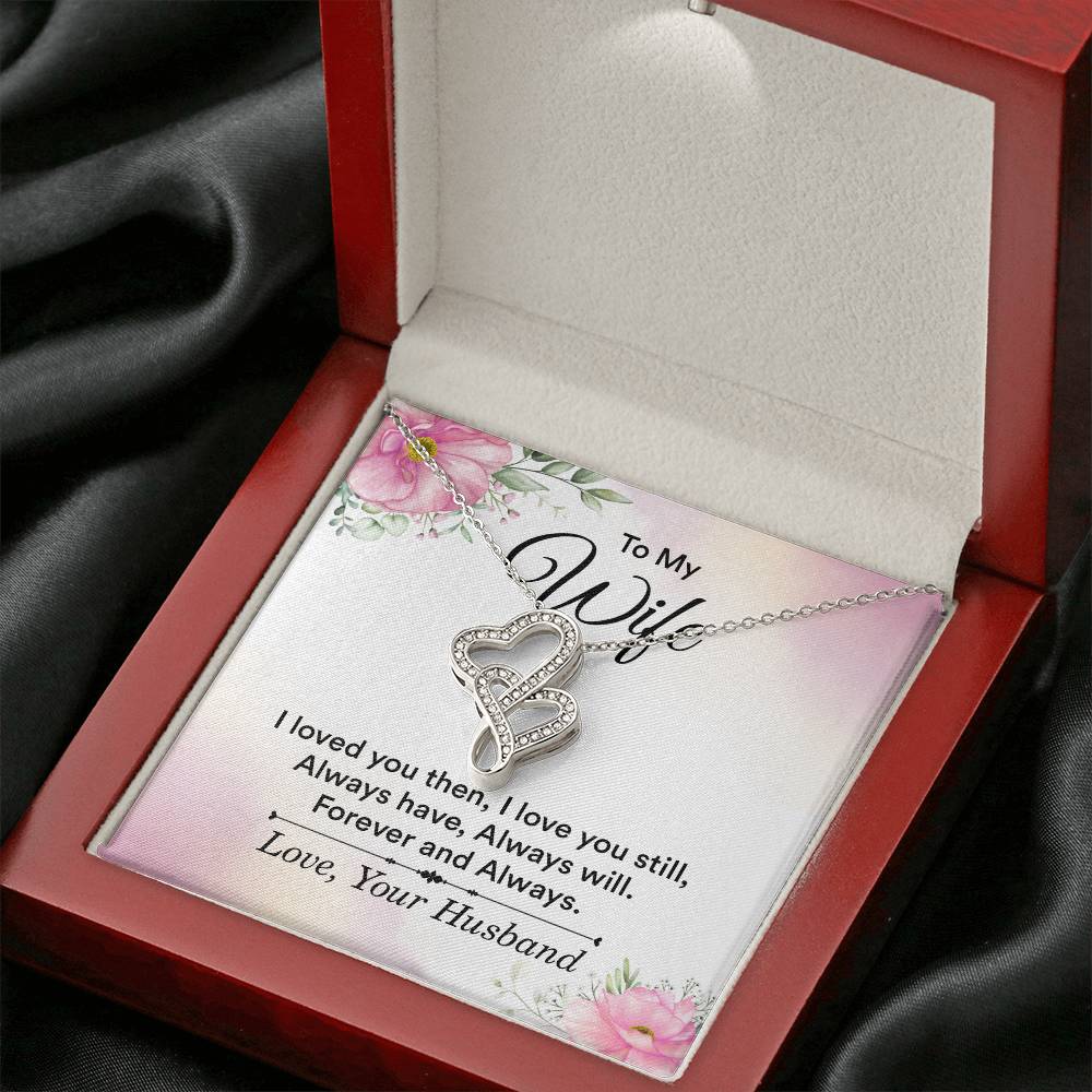 Wife Birthday Gift from Husband - Romantic Jewelry for Valentine’s Day & Anniversaries - Heart-to-heart Pendant Necklace