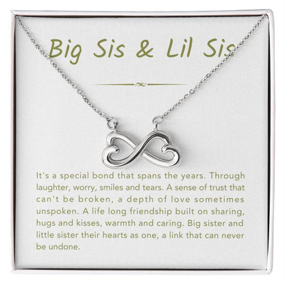 Big Sis & Lil Sis Necklace - It's a special bond that spans the years - Gift for Sisters - Endless Love Necklace