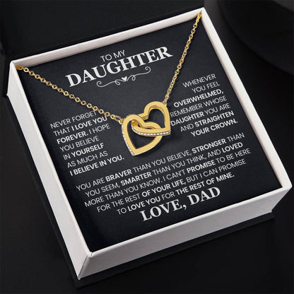 To My Daughter - Straighten Your Crown - Interlocking Hearts Necklace Gift from Dad