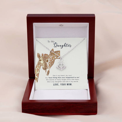 To My Daughter Necklace – Gift for Daughter from Mom – Anchor Pendant Necklace