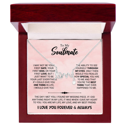 To My Beautiful Soulmate Necklace - Soulmate Gift Necklace for Romantic Gifting - Scripted Love Necklace