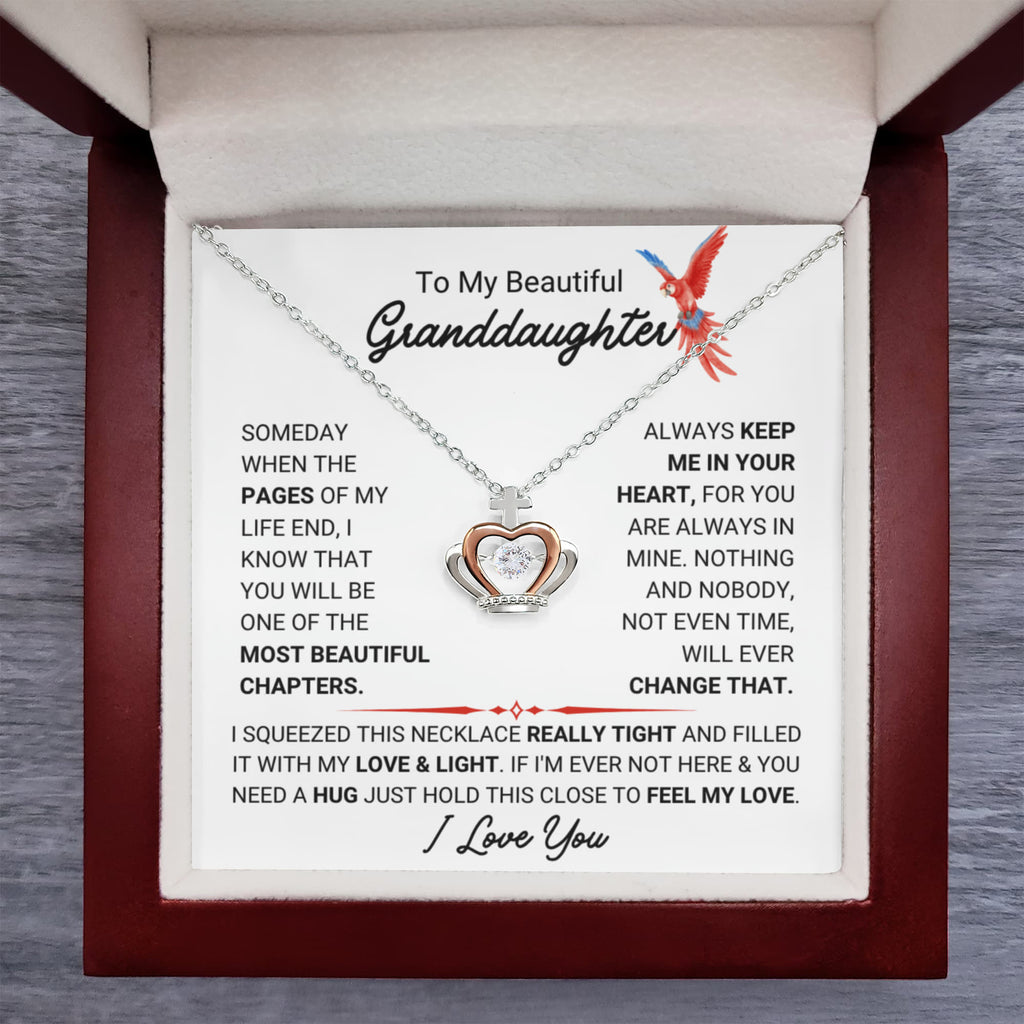 To My Granddaughter Necklace – Birthday & Graduation Gift Jewelry – Crown Pendant Necklace