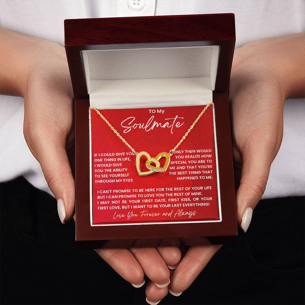 To My Soulmate Necklace - Special Gift for Birthday & Valentine’s Day - Interlocking Hearts Necklace
