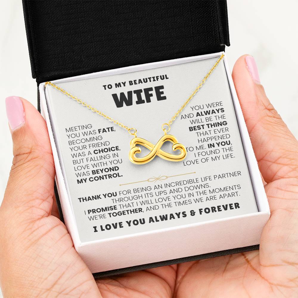 Meaningful Gift for Wife - Heartfelt Jewelry from Husband for Birthday, Anniversary, Valentine’s Day, Christmas - Endless Love Necklace