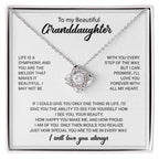 To My Granddaughter Necklace – Birthday & Graduation Jewelry for Granddaughter – Love Knot Necklace