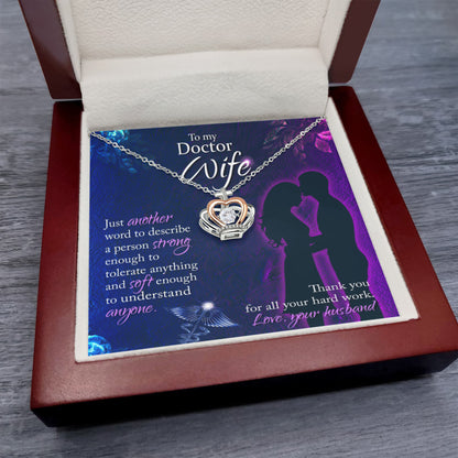 Doctor Wife Gift from Husband - Meaningful Jewelry for Valentine’s Day & Special Occasions - Crown Pendant Necklace