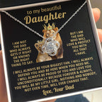 To My Daughter Necklace - Proud Dad to Daughter Jewelry for Birthday, Graduation & Special Celebrations - Love Knot Necklace