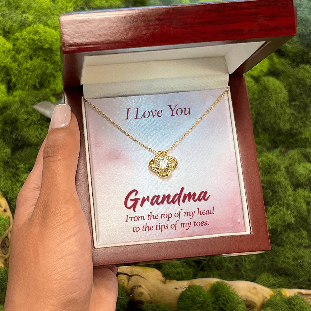 I Love You Grandma Gift from Grandkids - Love Knot Necklace