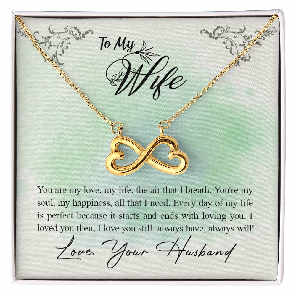 To My Wife Necklace - Emotional Love Jewelry Gift from Husband for Valentine’s Day & Birthday Happiness - Endless Love Necklace