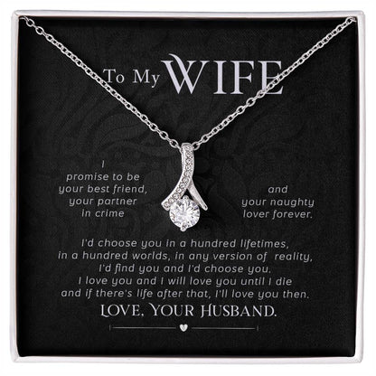 Wife Birthday Gift from Husband - Romantic Jewelry for Valentine’s Day & Anniversaries - Alluring Beauty Necklace