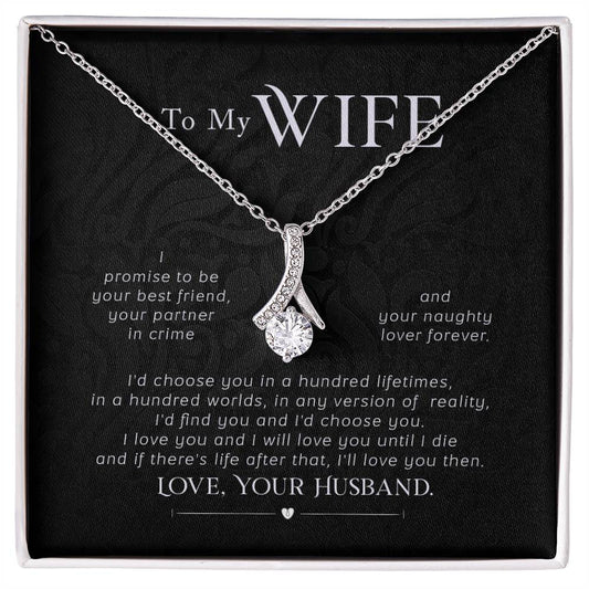 Wife Birthday Gift from Husband - Romantic Jewelry for Valentine’s Day & Anniversaries - Alluring Beauty Necklace