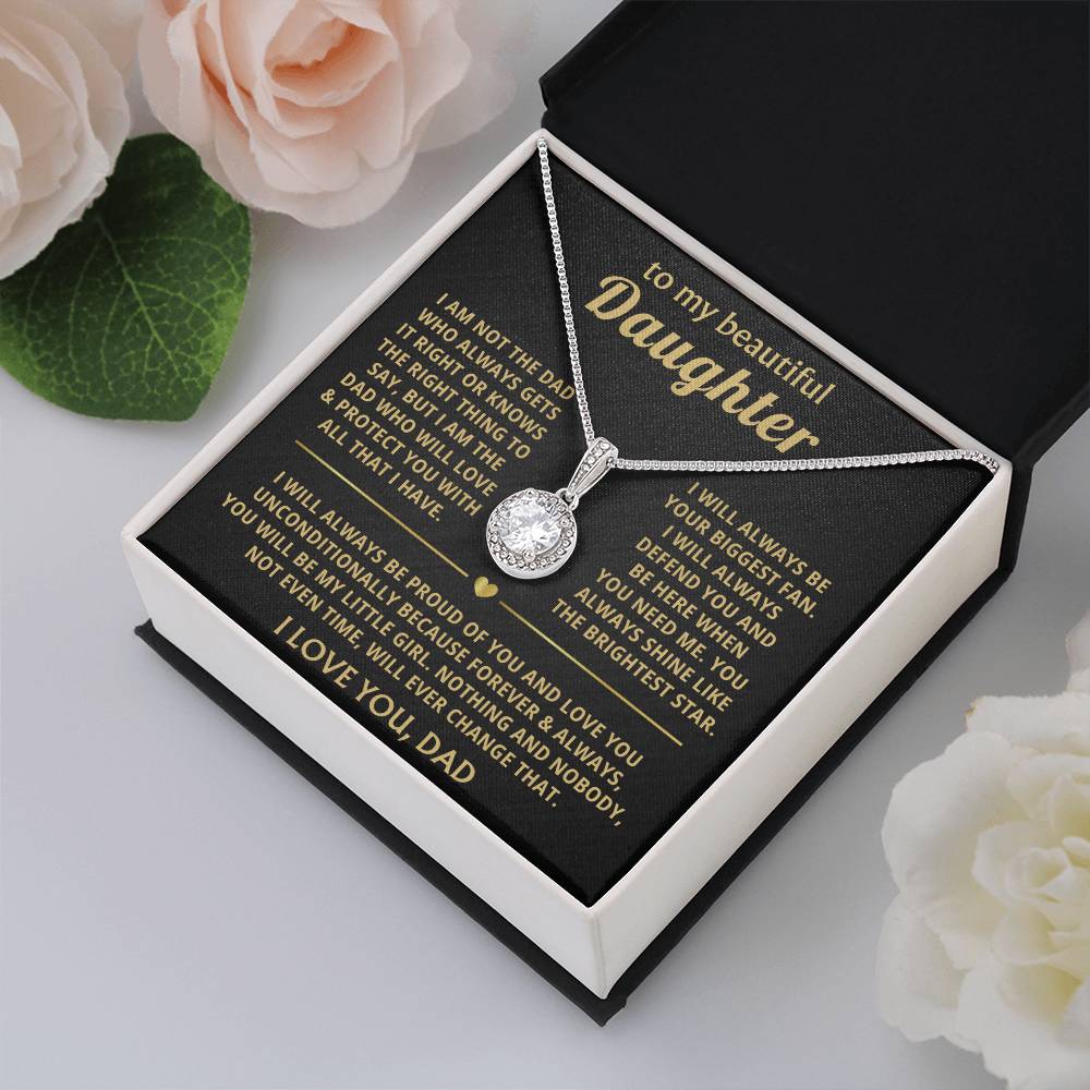 To My Daughter Necklace - Proud Dad to Daughter Jewelry for Birthday, Graduation & Special Celebrations - Eternal Hope Necklace