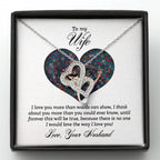 To My Wife Necklace - Special Love Jewelry for Wife from Husband for Birthday, Anniversary & Valentine’s Day - Heart-to-heart Pendant Necklace
