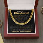 Cuban Link Chain for Husband - The Day I Met You - Birthday, Anniversary & Christmas Gift from Wife