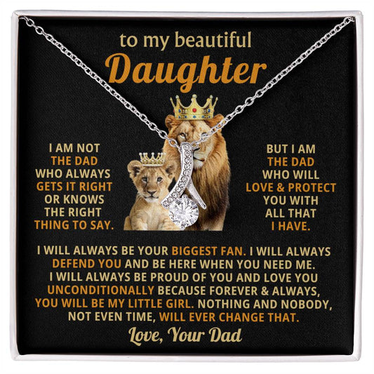 To My Daughter Necklace - Everyday Love Jewelry Gift from Dad for Daughter’s Birthday & Just Because - Alluring Beauty Necklace