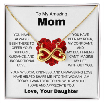 To My Amazing Mom - Gift for Mom from Daughter - I can't imagine my life without you - Endless Love Necklace