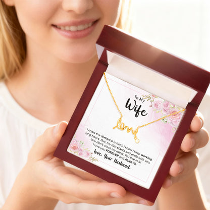 Thoughtful Gift for Wife - Emotional Jewelry from Husband for Anniversary, Birthday, Valentine’s Day & Holidays - Scripted Love Necklace