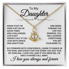 To My Daughter Necklace - Heartwarming Gift for Daughter’s Special Day - Anchor Pendant Necklace