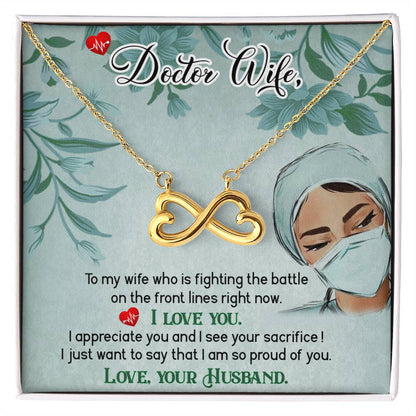 To My Beautiful Doctor Wife Necklace - Romantic Everyday Jewelry Gift from Husband for Birthday, Valentine’s Day & Just Because - Endless Love Necklace