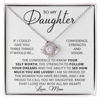 To My Daughter - I love you with all my heart - Love Knot Necklace from Mom