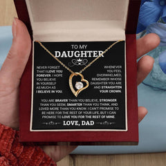 Heartfelt Jewelry Gift for Daughter, Heart-Shaped Necklace With Message, To My Daughter