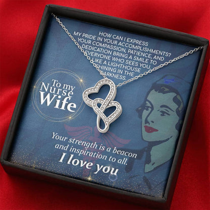 Nurse Wife Jewelry Gift from Husband - Sweet Romantic Gift for Valentine’s Day - Heart-to-heart Pendant Necklace