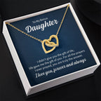 To My Daughter Necklace – Daughter Christmas Graduation Jewelry Gift – Interlocking Hearts Necklace