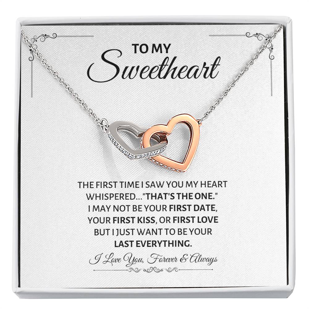 To My Sweetheart Necklace - Gift for Love on Valentine’s Day & Special Days - Interlocking Hearts Necklace