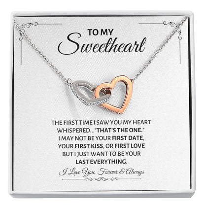 To My Sweetheart Necklace - Gift for Love on Valentine’s Day & Special Days - Interlocking Hearts Necklace