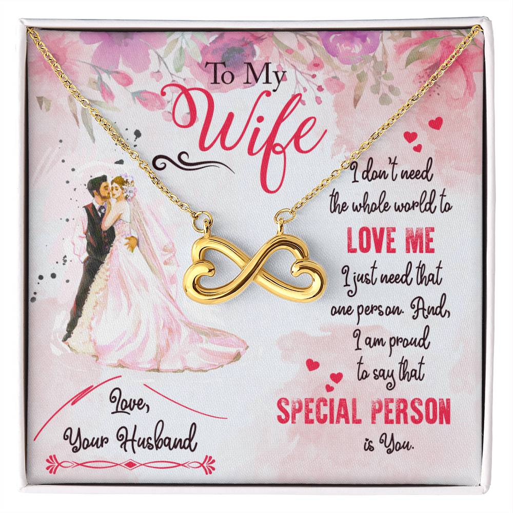 To My Wife Necklace - Sweetest Gift for Wife from Husband for Valentine’s Day, Anniversary & Birthday Joy - Endless Love Necklace