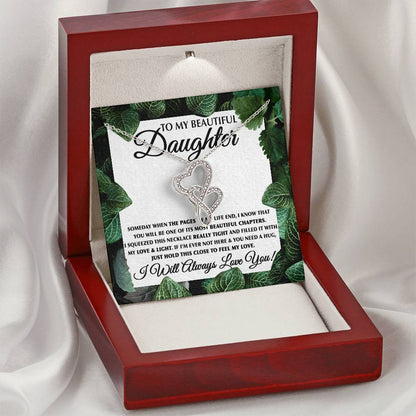 To My Daughter Necklace – Birthday & Graduation Jewelry for Her – Heart-to-heart Pendant Necklace