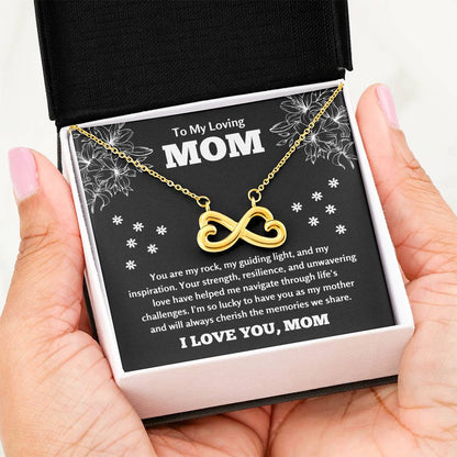To My Loving Mom - Mom Gift - I am so lucky to have you as my mother - Endless Love Necklace