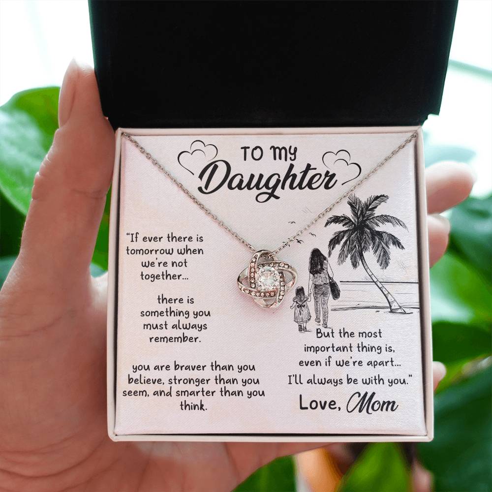 To My Daughter Necklace – Mom Gift for Daughter’s Birthday – Love Knot Necklace