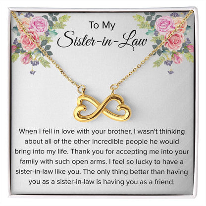 To My Sister In Law Necklace - Gift for Bonus Sister - Endless Love Necklace