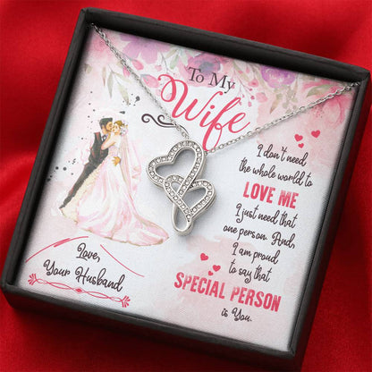 Unique Gift for Wife - Loving Jewelry from Husband for Birthday, Valentine’s Day & Holidays - Heart-to-heart Pendant Necklace