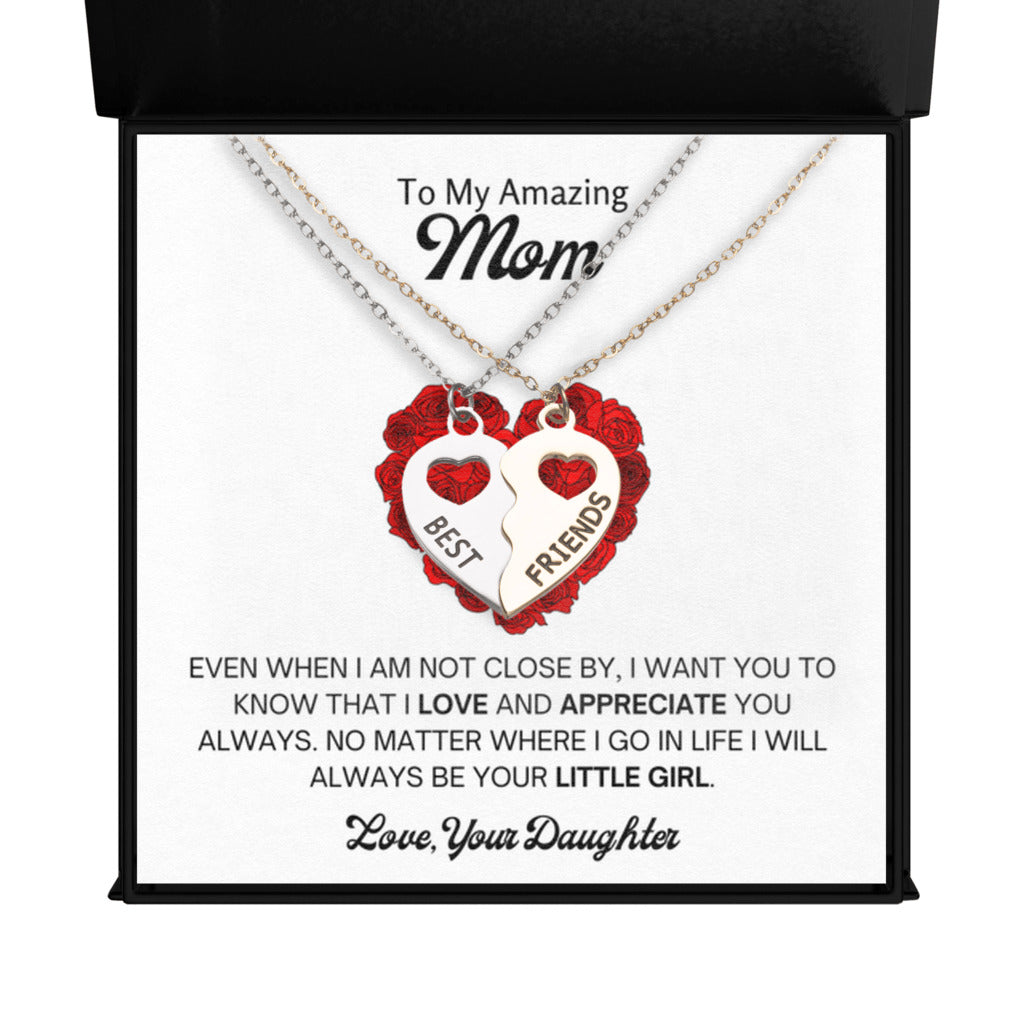 Mother Daughter Half Heart Necklace Set