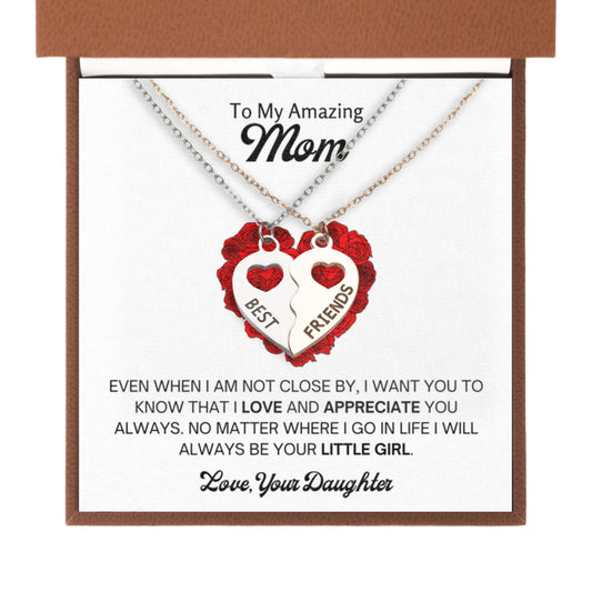 Mother Daughter Half Heart Necklace Set