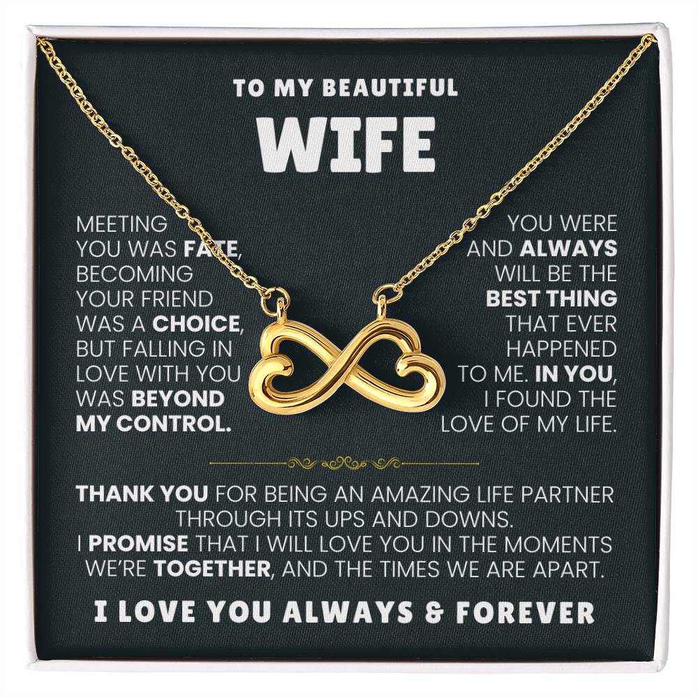 To My Wife Gift from Husband - Romantic Jewelry for Birthday & Anniversary Celebrations - Endless Love Necklace
