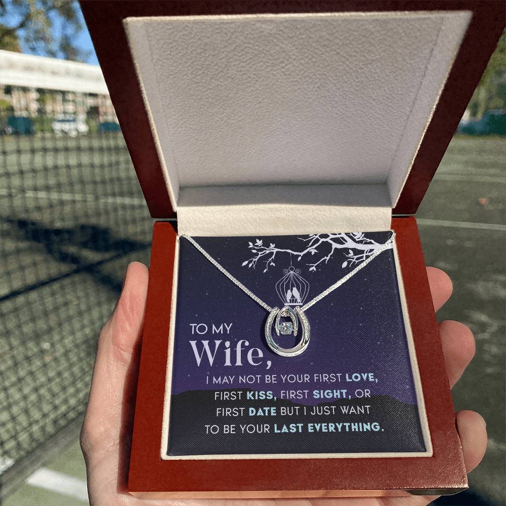 To My Wife Necklace - Sentimental Jewelry Gift from Husband for Birthday, Anniversary & Valentine’s Day - Lucky In Love Necklace