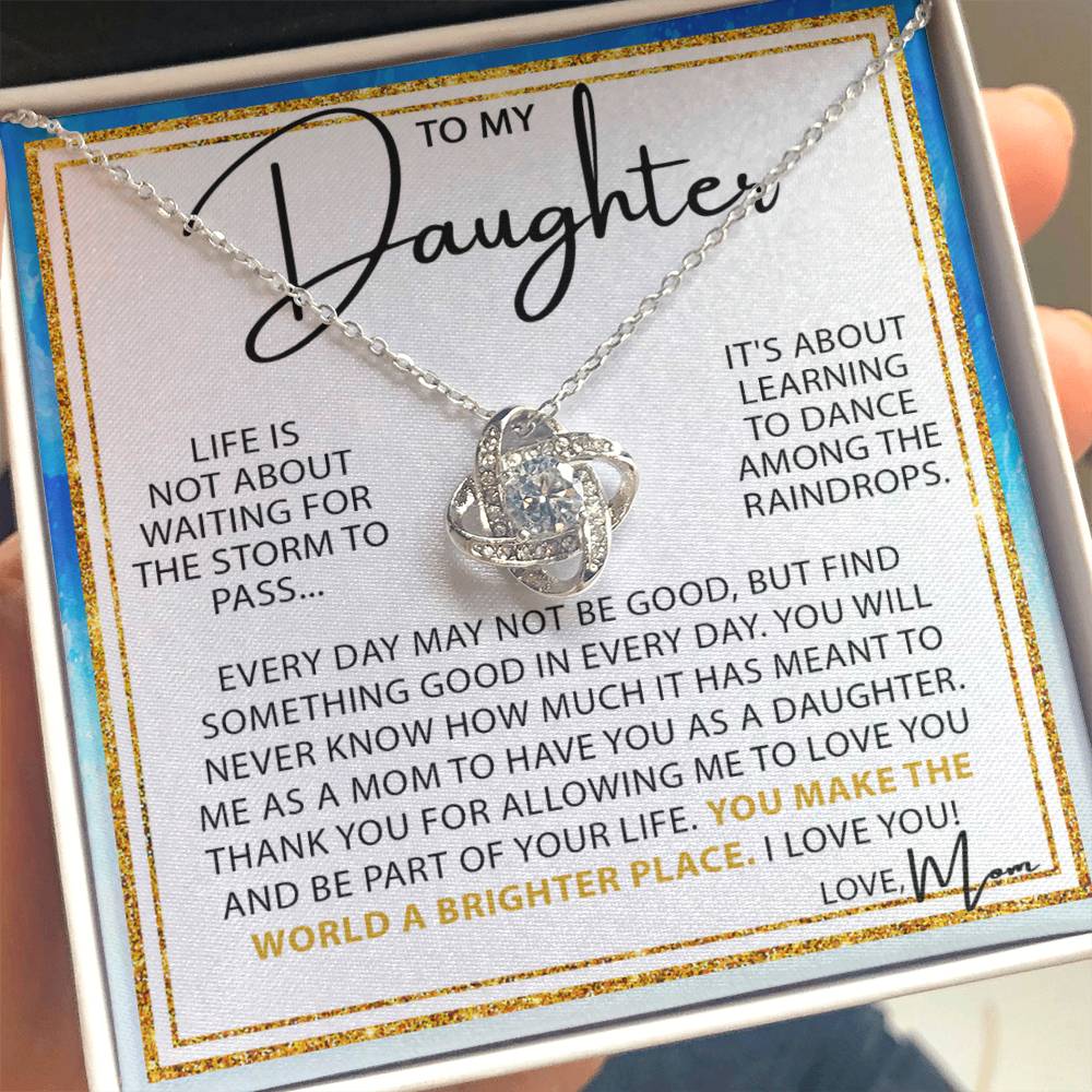 Beautiful Gift for Daughter from Mom - Love Knot Necklace