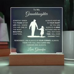 Elegant Square Acrylic Plaque, Thoughtful Gift for Granddaughter, To My Granddaughter