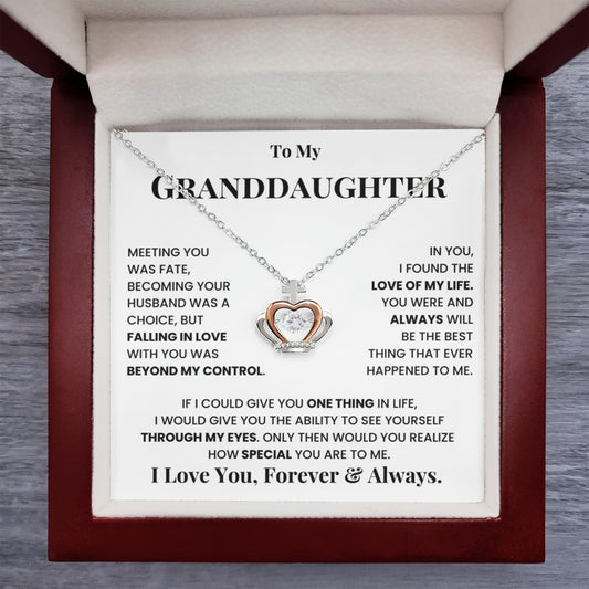 To My Granddaughter Necklace – Birthday & Graduation Jewelry for Granddaughter – Crown Pendant Necklace