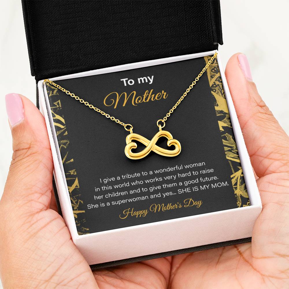 To My Mom - You're a Superwoman - Endless Love Necklace - Gifts For Mom From Daughter/Son