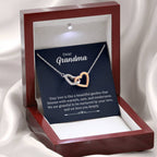 Dear Grandma - Your love is like a beautiful garden - Grandma Gift - Interlocking Hearts Necklace