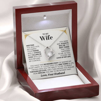 Gift for Wife from Husband - Sentimental Jewelry for Anniversary & Valentine’s Day - Forever Love Necklace