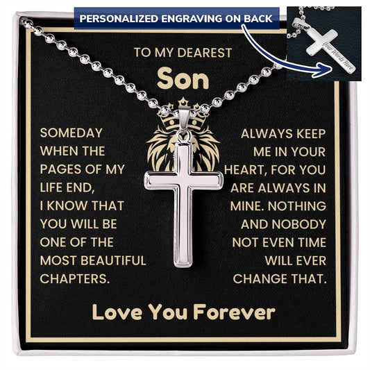 Personalized Cross Necklace for Son