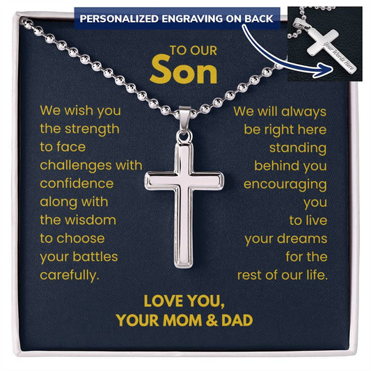 Gift for Son from Mom and Dad stainless steel pendant