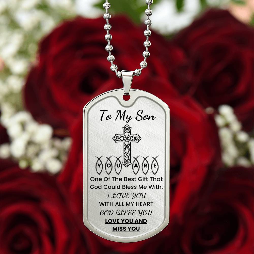 High-quality surgical steel Son Dog Tag Necklace