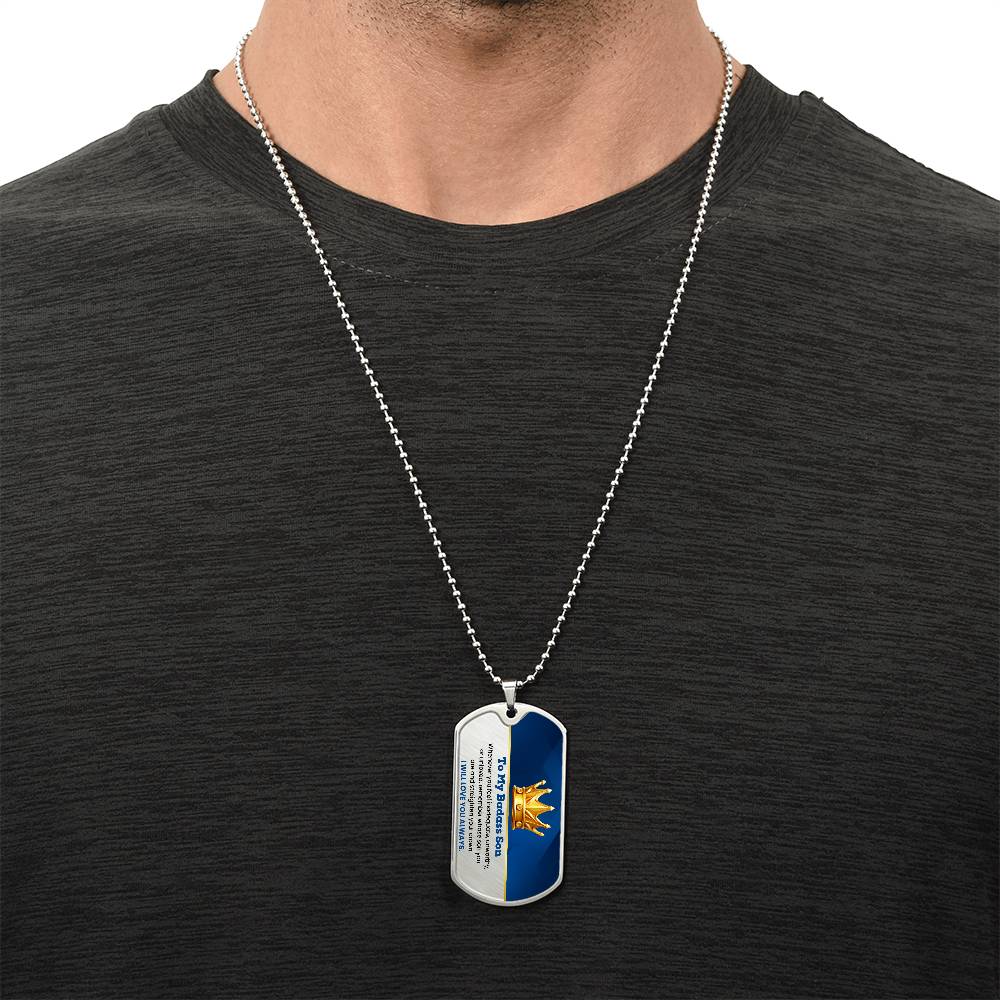 Christmas gift dog tag necklace for son