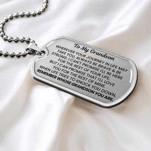 Personalized Dog Tag Necklace for Grandson